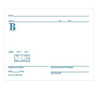 PRESCRIPTION PAD, WHT 5"X4" (EA=1000)