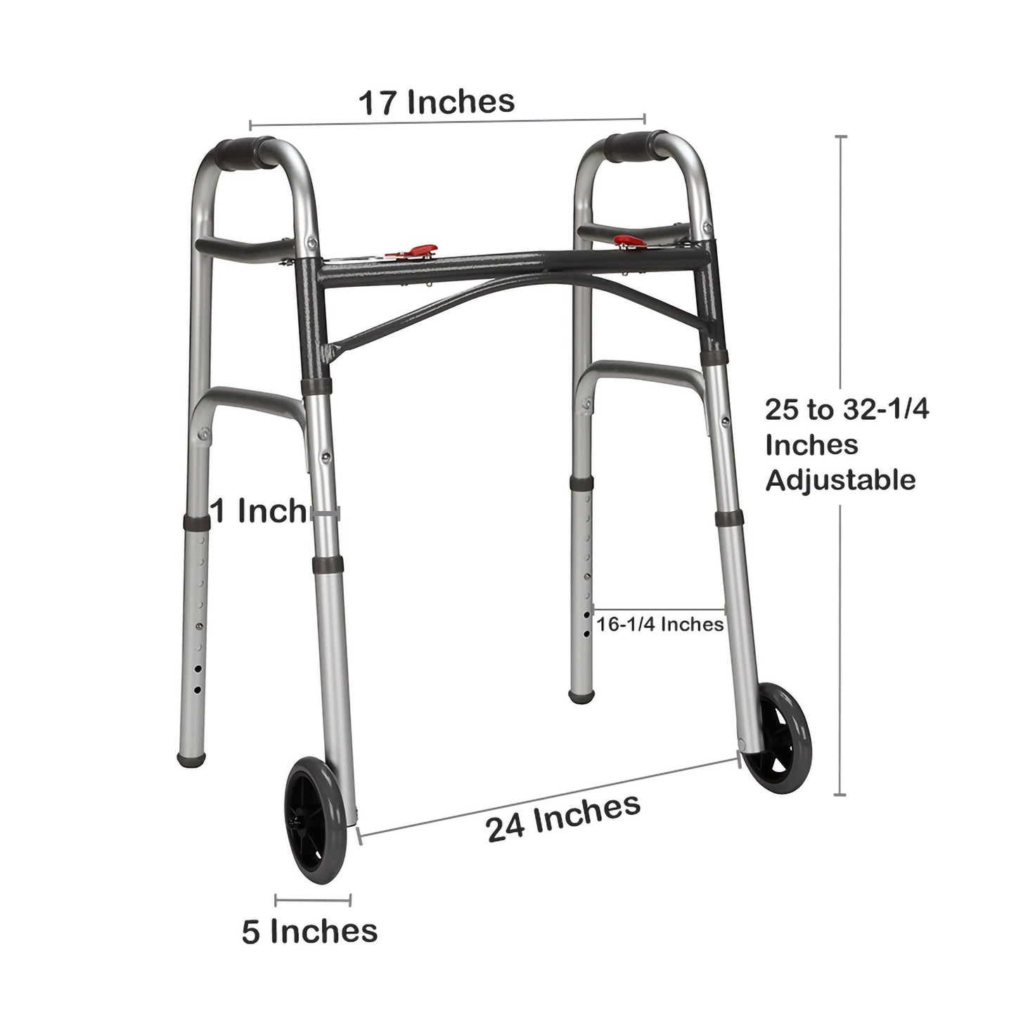 WALKER, FOLDING JR 350LB W/5" WHEELS