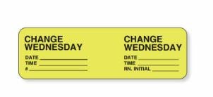 LABEL, CHANGE WEDNESDAY 2 7/8"X7/8" YLW (1000/RL)