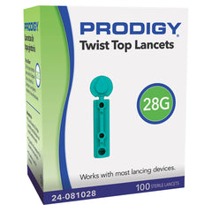 LANCET, PRODIGY TWIST TOP 28G (100/BX 50/BX)
