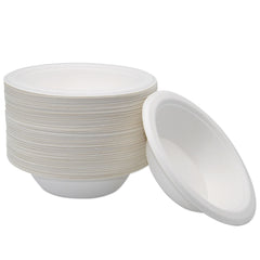 BOWL, FIBER BAGASSE SUGARCANE WHT 12OZ (1000/CS)