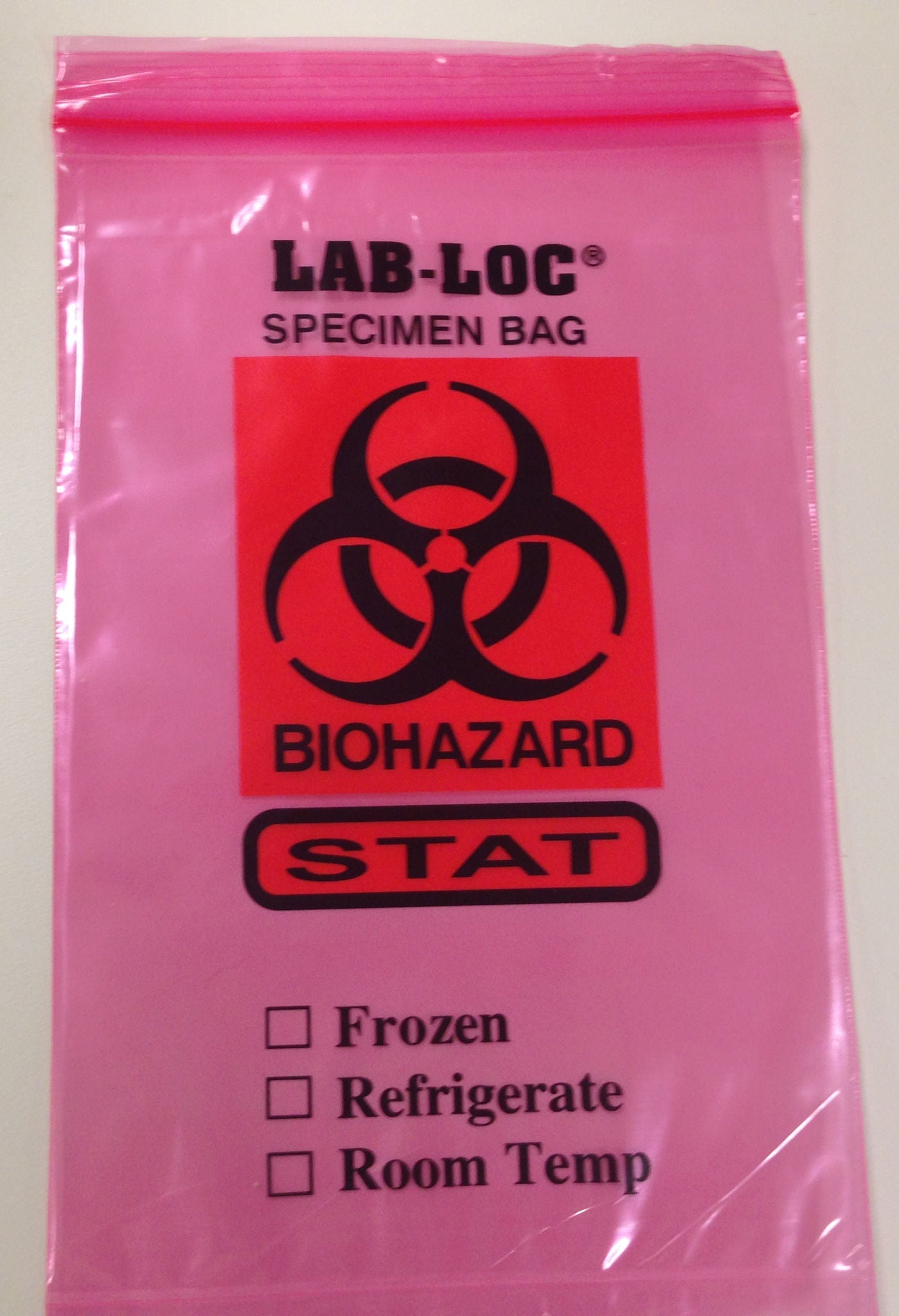 BAG SPECIMEN 6X9 RED STAT