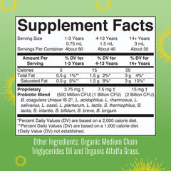 SUPPLEMENT, LIQ ORGANIC PROBIOTIC UNFLAVORED 2OZ (6/CS)