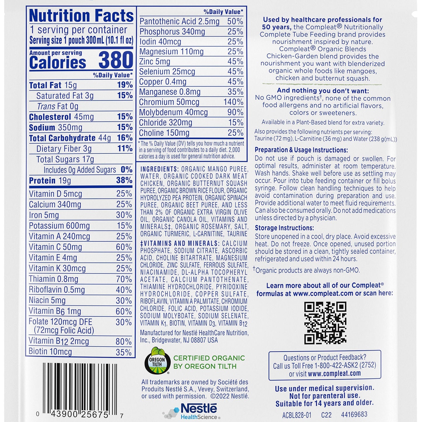 FORMULA, COMPLEAT ORGANIC CHICKEN GARDEN 10.1OZ (24/CS