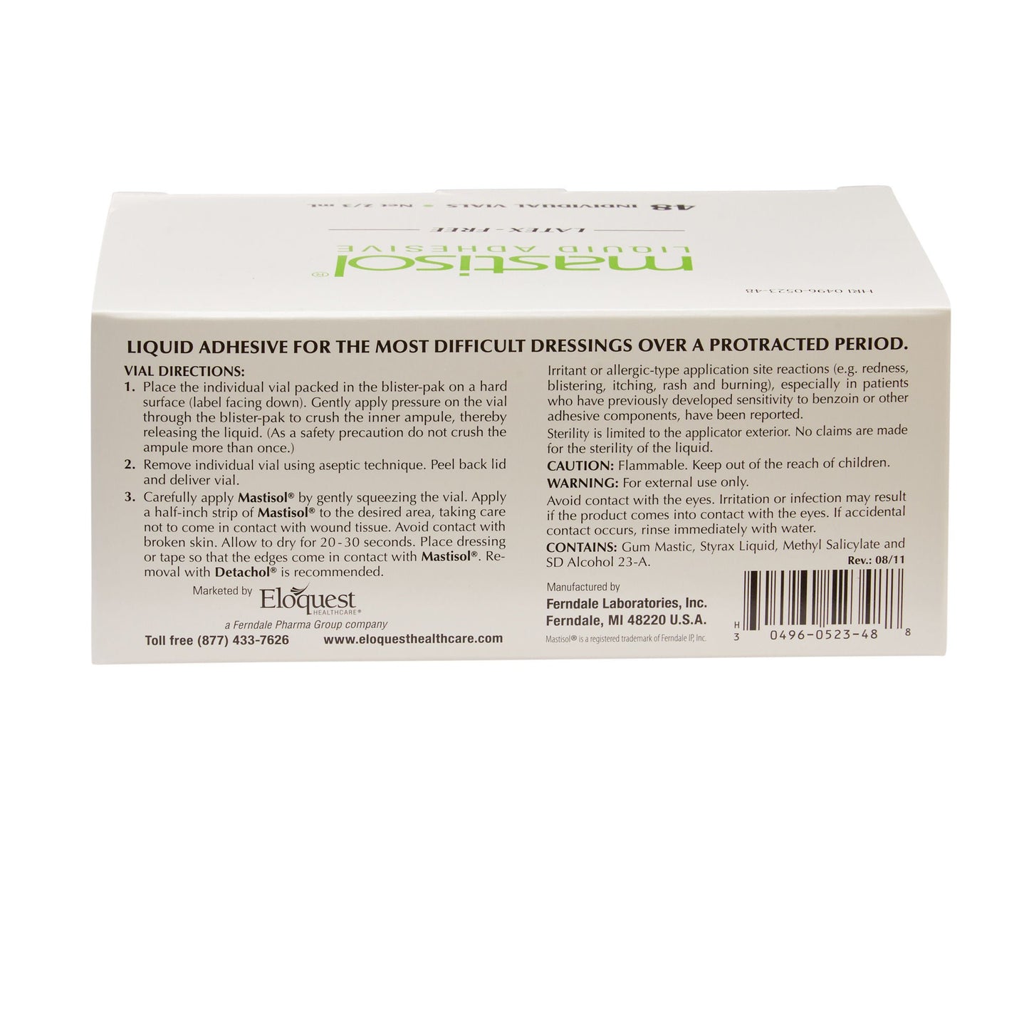 MASTISOL, LIQ ADH STR TIP 2/3CC (48/BX 12BX/CS)