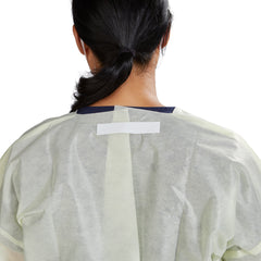 GOWN, ISO AAMI LVL2 TAPE TAB NECK/WAIST TIE YLW OSFM (10/BG)