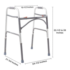 WALKER, FOLDING STEEL W/O WHEELS HVY DUTY ADLT 500LB (2/CS)