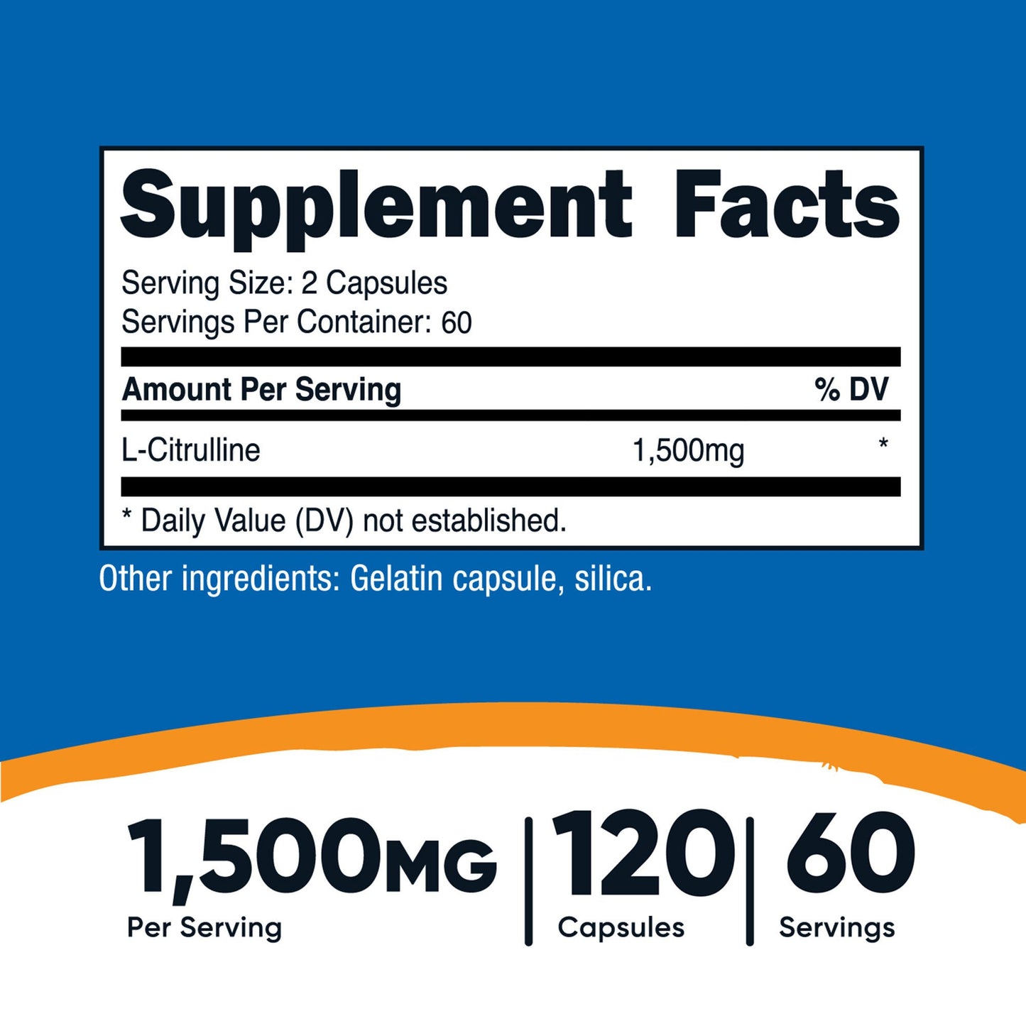 VITAMIN, CAP L-CITRULLINE 1500MG (120/BT 12BT/CS)