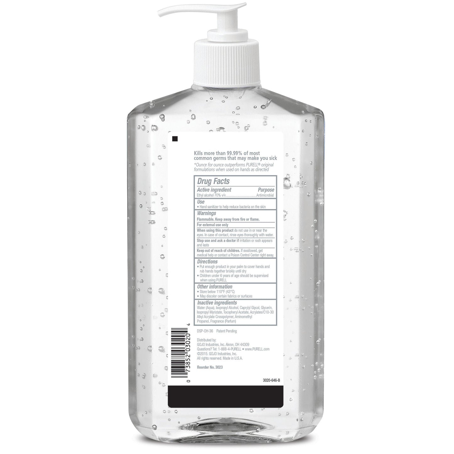 SANITIZER, PURELL HAND 20OZ (12/CS)