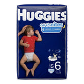 DIAPER, HUGGIES OVERNITE JUMBOSZ6 (15/PK 4PK/CS)