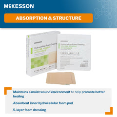 FOAM, ADH SIL W/BORDER 6"X6" (10/BX 20BX/CS)