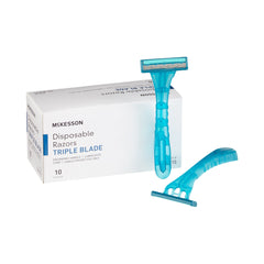 RAZOR, TRPLE BLADE ERGO HNDL W/LUBE (10/BX 50BX/CS