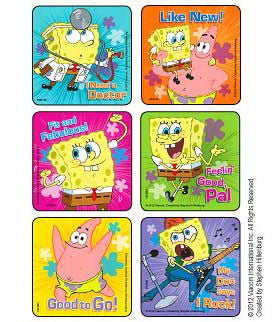 STICKER, SPONGE BOB (90/PK)