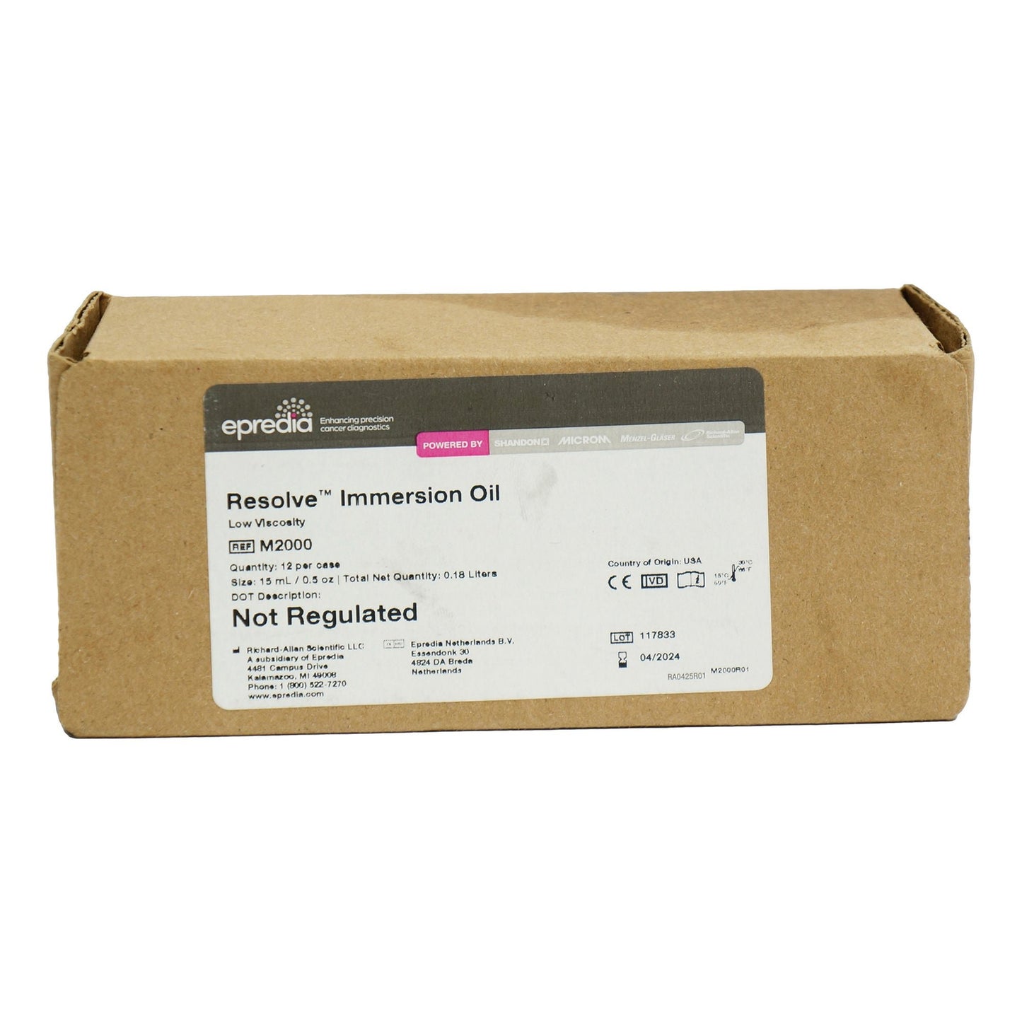 OIL, IMMERSION LOW RESOLVE .5OZ (12/CS)