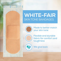 BANDAGE, STD ADH LF BGE SKIN TONE AQUA BX 1X3" (100/BX 12BX/