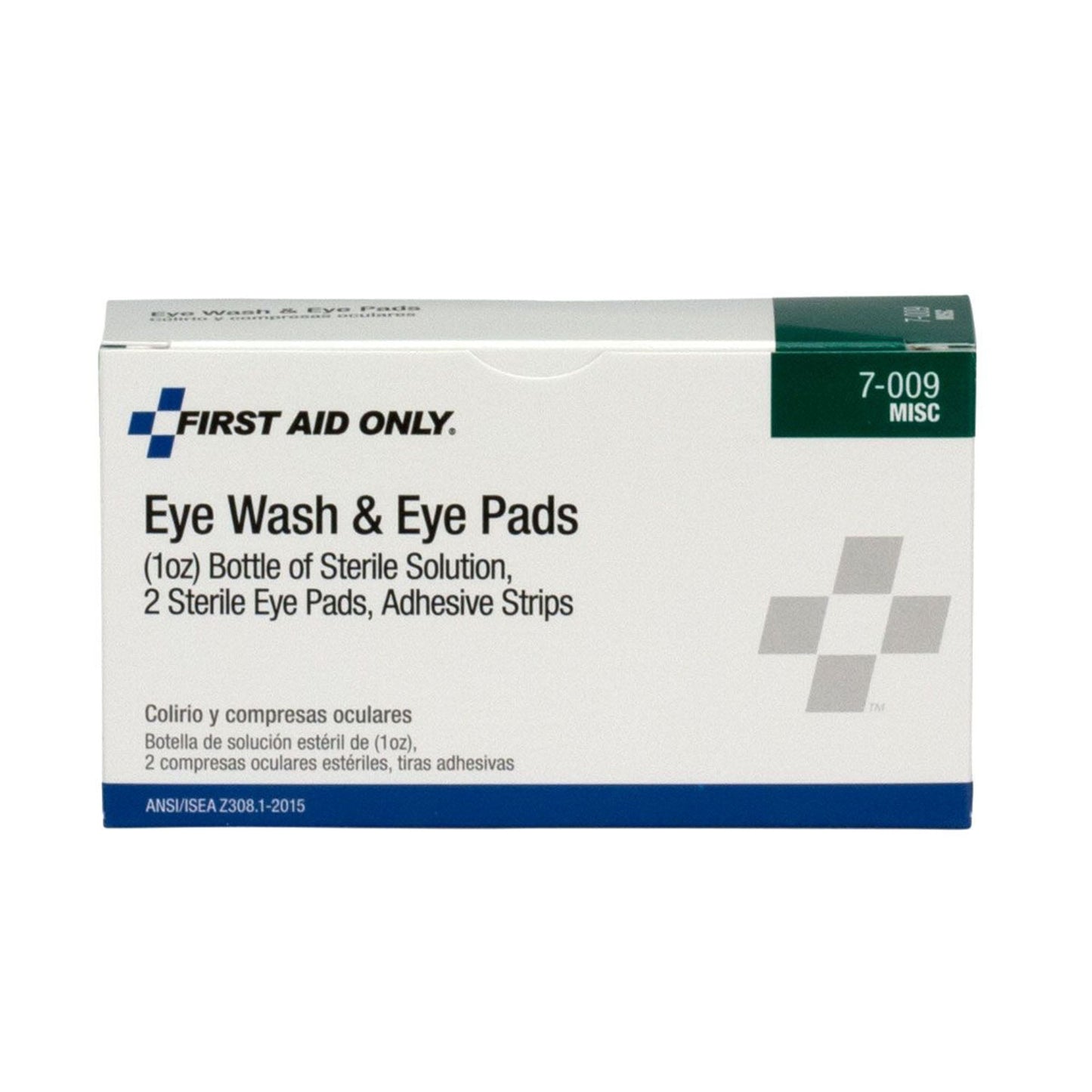 EYE FLUSH KIT, W/1OZ EYEWASH/EYE PADS/ADH STRIPS (30/CS)