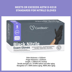 GLOVE, EXAM NTRL SM N/S CHEMO LDC BLK (250/BX 10BX/CS)