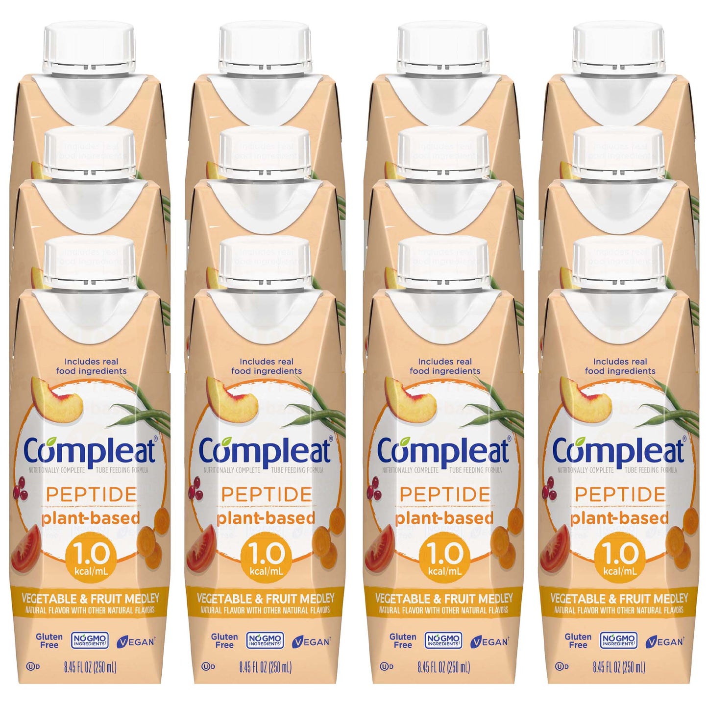 COMPLEAT PEPTIDE, 1.0 CAL VEG/FRUIT MEDLEY 250ML (24/CS)