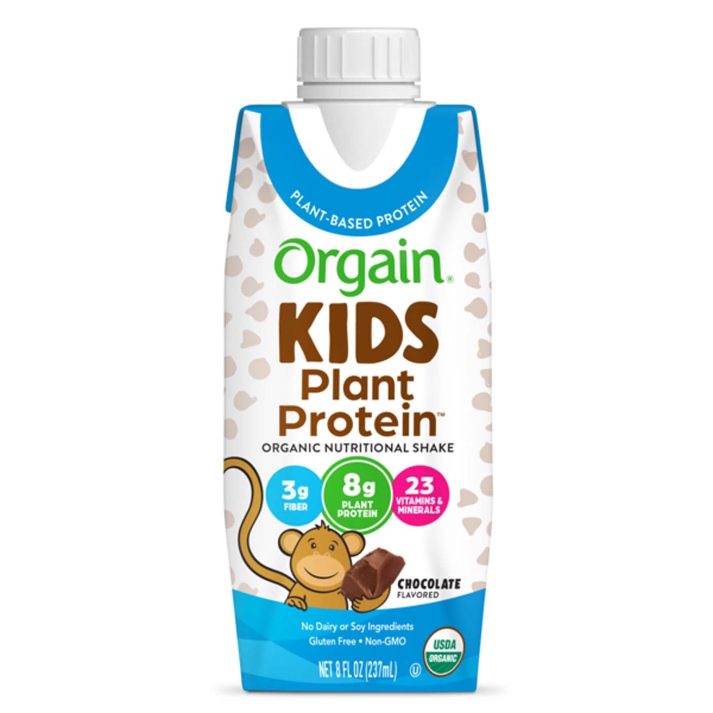 SHAKE, NUTRTN ORGANIC ORGAIN KID PLNT PROTN CHO 237ML (12/CS