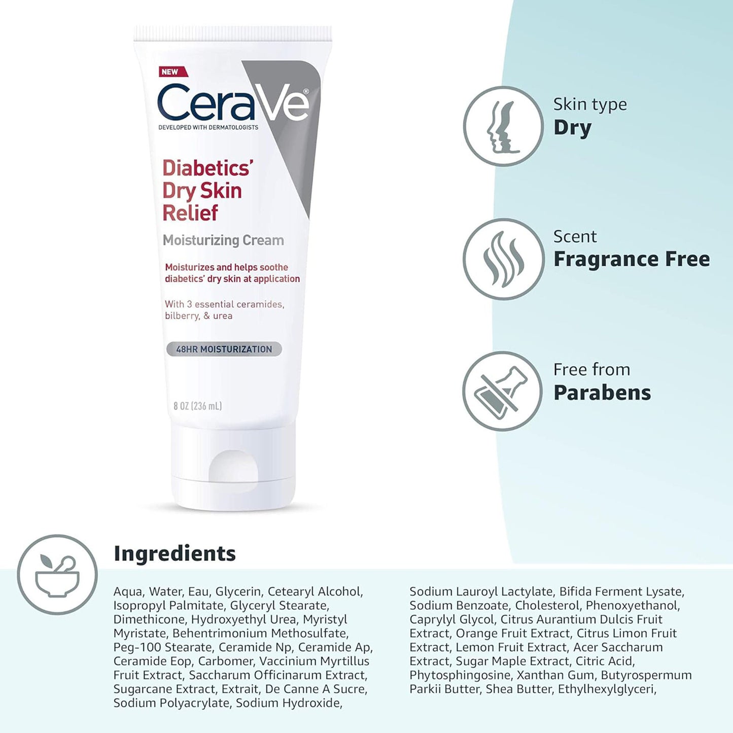 CERAVE, CRM DIABETIC SKIN THERAPY 8OZ