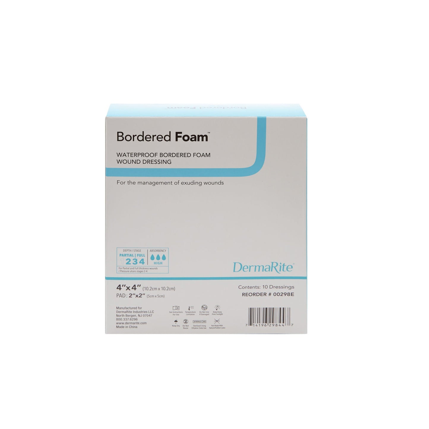 DRESSING, BORDERED FOAM 4X4 (10/BX) DERMRT