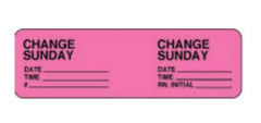 LABEL, CHANGE SUNDAY 2 7/8"X7 /8" PNK (1000/RL)