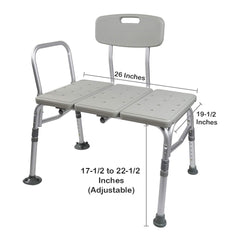 BENCH, TRANSFER W/BACK ALUM FRAME 400LBS (2/CS)