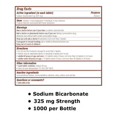 SODIUM BICARB, TAB 325MG (1000/BT)