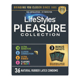 CONDOM, LIFESTYLES PLEASURE COLL LTX (36/BX 24BX/CS)