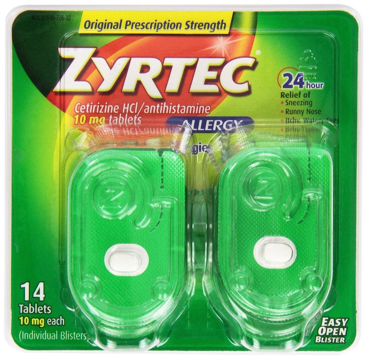 ZYRTEC, TAB 10MG (14/BT) EC