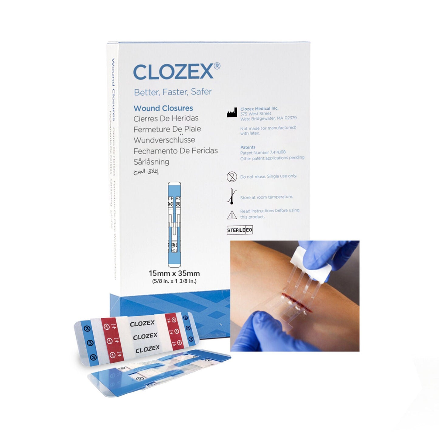 DEVICE, SKIN CLOSURE 15MMX35MM5/8"X1 3/8" (10/BX)