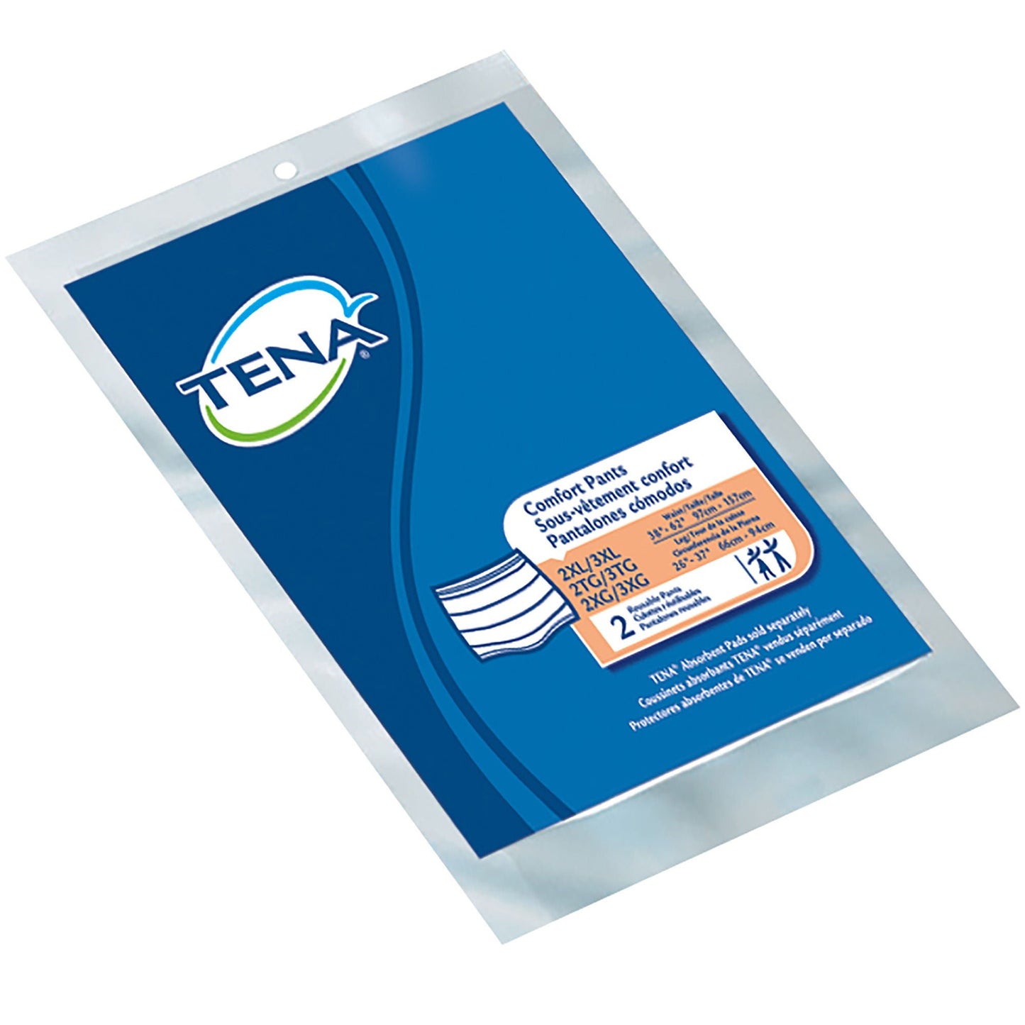 PANTS, TENA COMF REUSE 38"-62"-62" 2XLG/3XLG (2/PK SCAPER