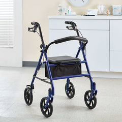 WALKER, ROLLATOR DURA FOLDING STEEL W/7.5" WHLS BLU 350LB