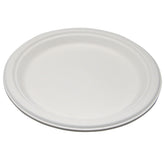 PLATES, FIBER BAGASSE SUGARCANE WHT 9" (500/CS)