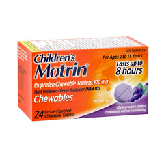 MOTRIN, TAB CHEWABLE CHLD GRAPE 100MG (24/BT)