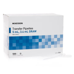 PIPETTE, TRANS 3.4ML DRAW 5ML (500/BX 10BX/CS)