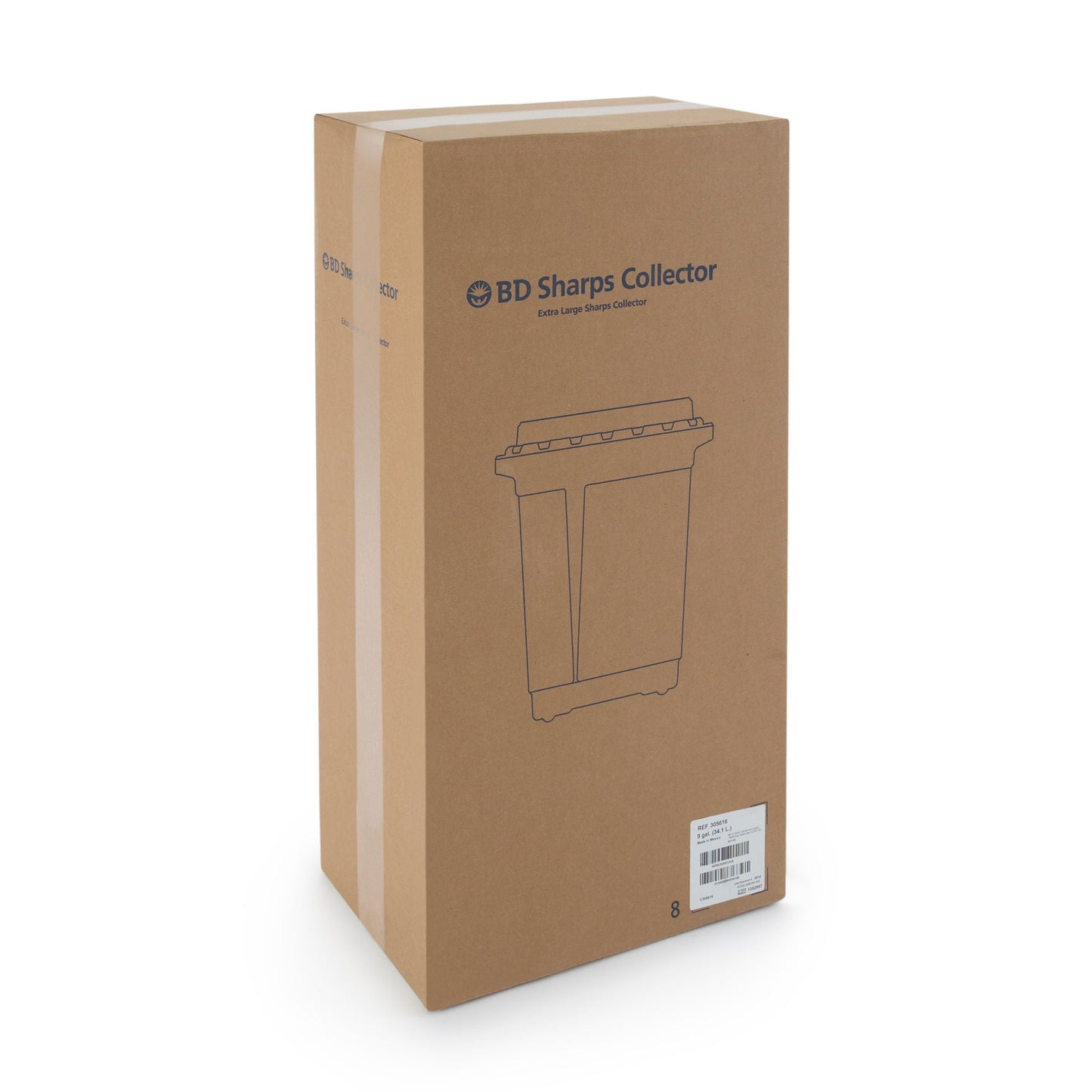 CONTAINER, SHARPS RED 9GL W/SLIDE TOP (8/CS)