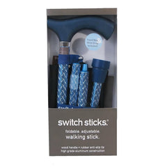 CANE, ALUM FLDNG SWITCH STICKSENGRVD AZURE