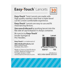 LANCET, TWIST EASYTOUCH 30G (100/BX 10BX//CS)