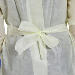 GOWN, ISO AAMI LVL2 TAPE TAB NECK/WAIST TIE YLW OSFM (10/BG)