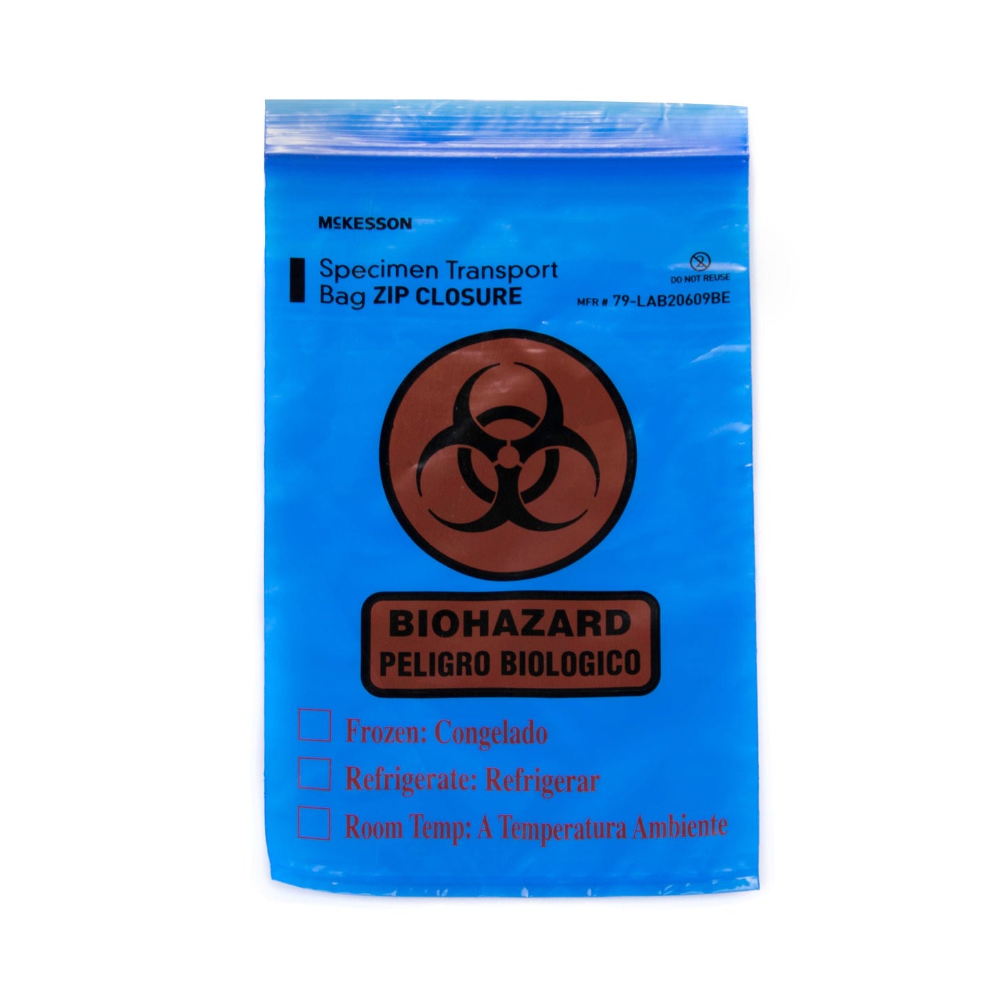 BAG, SPCMN BIOHAZ BLU OUTSIDE PCKT 6"X9" (100/PK)