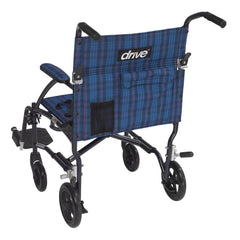 WHEELCHAIR, TRANSPORT 19" BLU D/S
