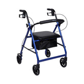 WALKER, ROLLATOR LTWT FOLDING ALUM W/6" WHLS BLU 300LB