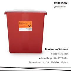 CONTAINER, SHARPS RED 3GL STACKABLE (12/CS)