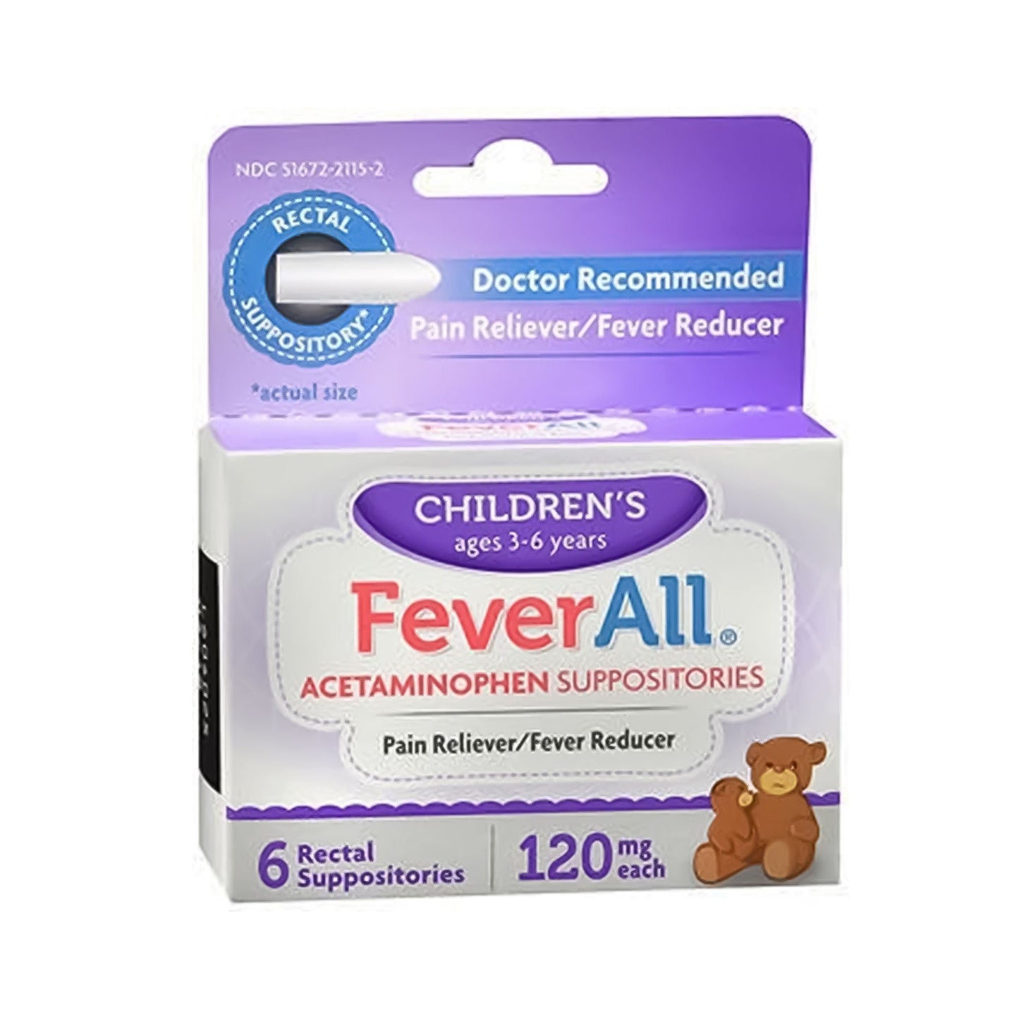 FEVERALL, 120MG SUPP CHLD (6/CT)