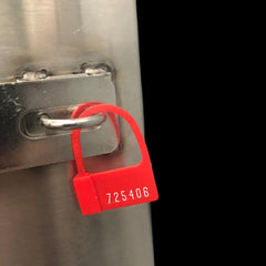 SEAL, SAFETY CONT RED W/#'S (100/PK)