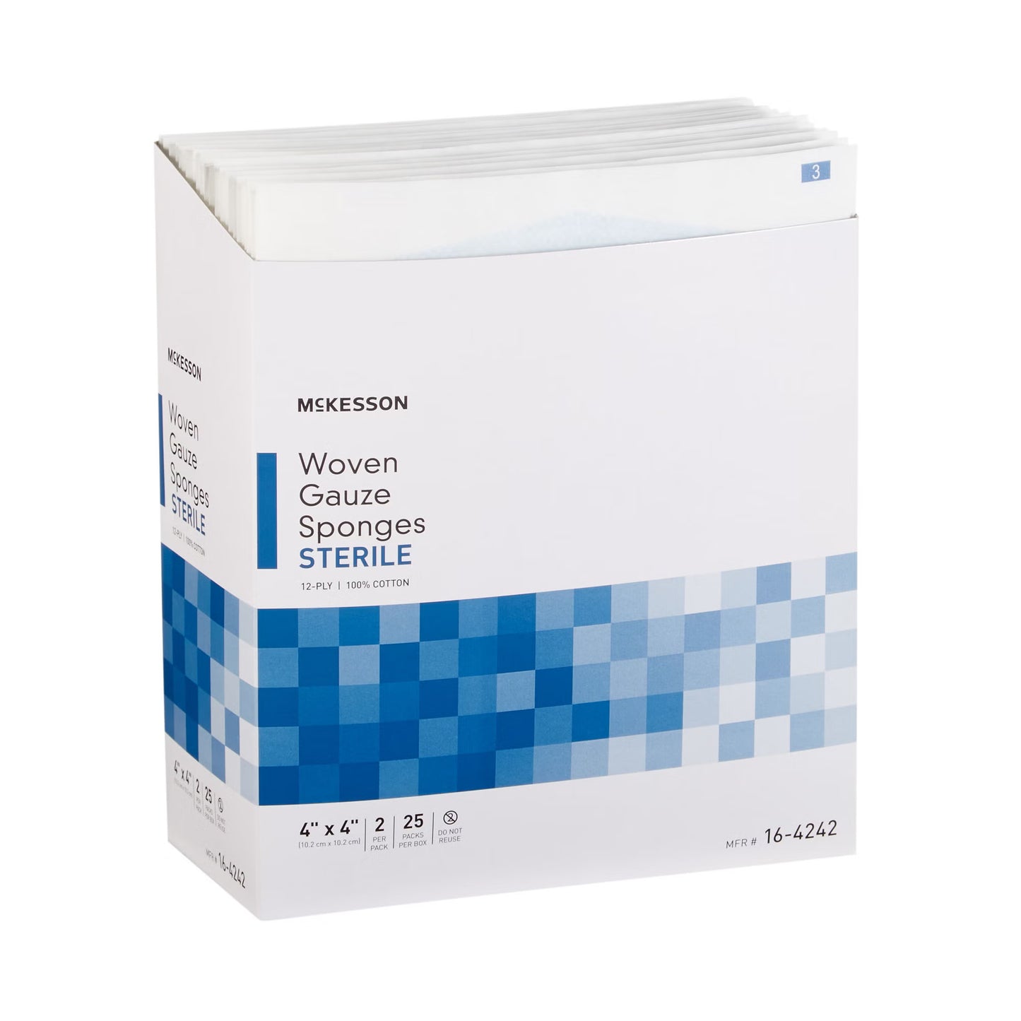 SPONGE, GAUZE 12PLY STR 2'S 4"X4" (2/PK 25PK/BX 24BX/CS)