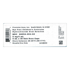 CETIRIZINE HCL, SOL 5MG/ML 5MLUD (30/CS)