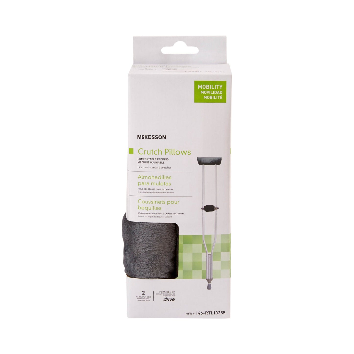 CUSHION, CRUTCH UNDERARM & HAND UNIV (1PR/BX 8BX/CS)