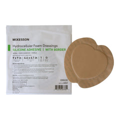 FOAM, ADH SIL W/BORDER SACRAL 9"X9" (5/BX 10BX/CS)